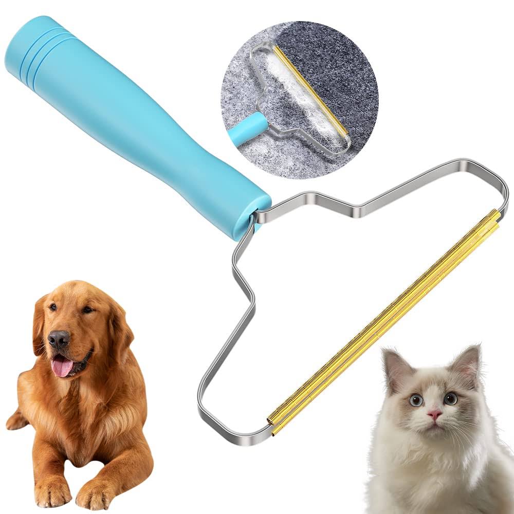 Ultimate Pet Hair Cleaning Set: Pet Hair Remover Tool, Lint Remover, and Fabric Shaver - Perfect for Couches, Carpets, and Clothing - Blue