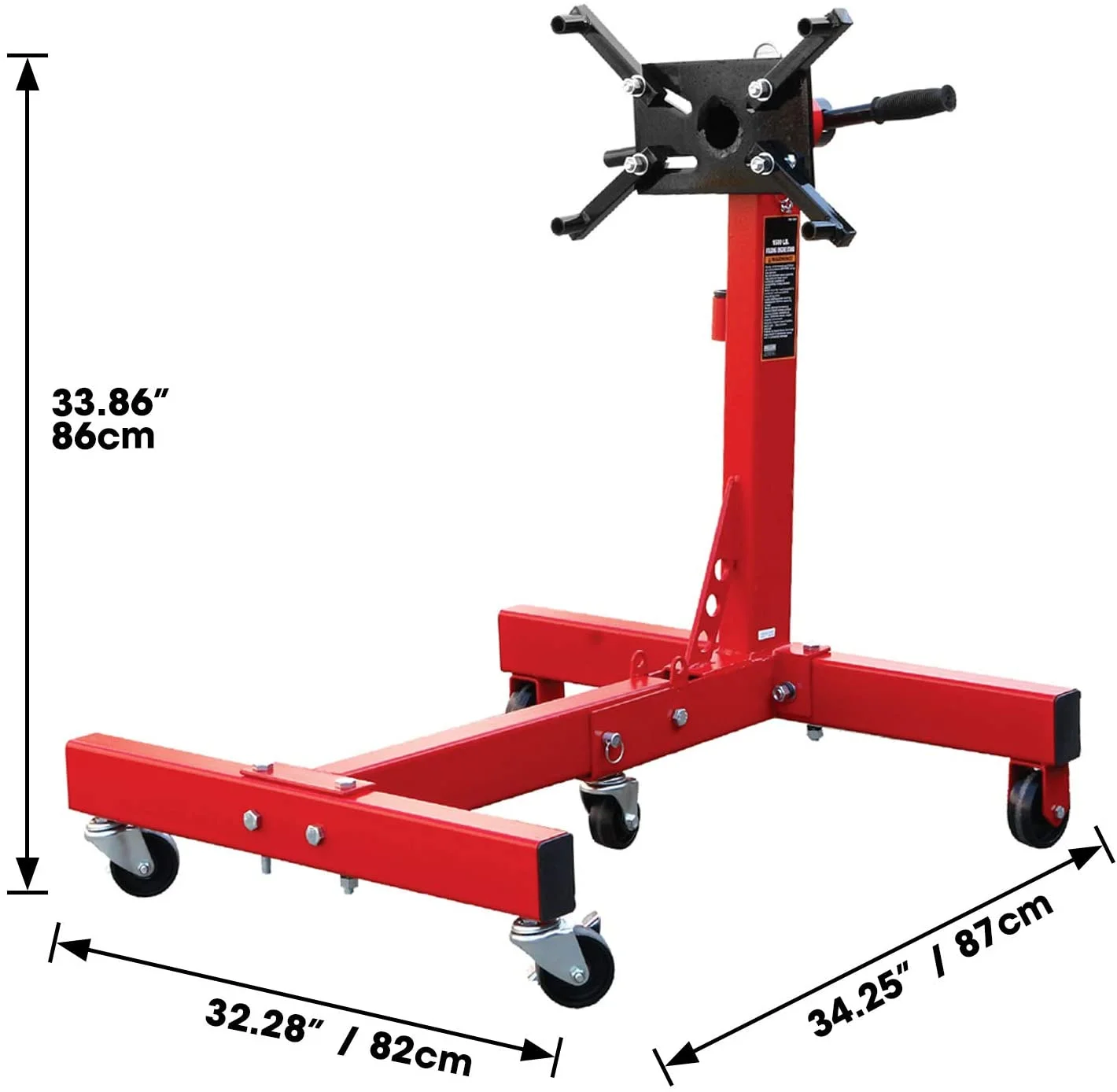 BIG RED 3/4 Ton Steel Foldable Vehicle Engine Stand, Red, DMT26801