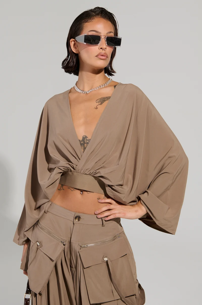 TALK ABOUT ME BLOUSE IN BROWN - Akira Store