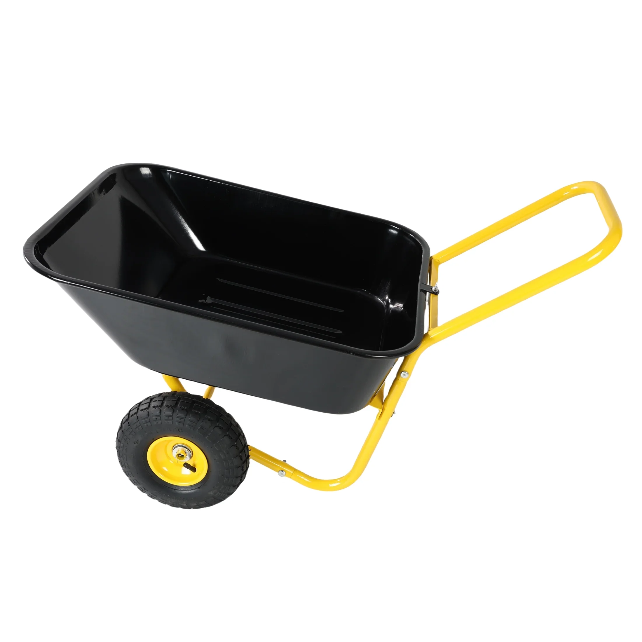 Unbranded Garden Cart with 10-Inch Pneumatic Wheels, Yellow and Black