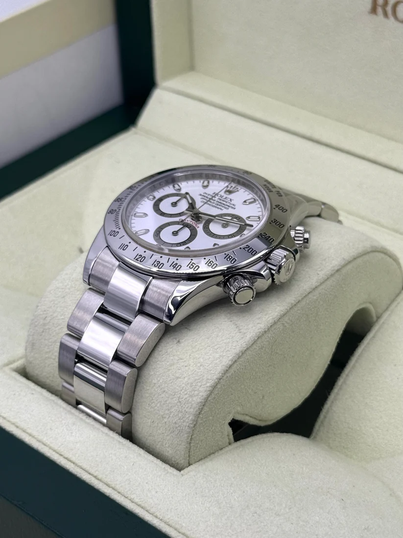 [Super Clone]Rolex Daytona 116520 White Dial Stainless steel Mens Watch