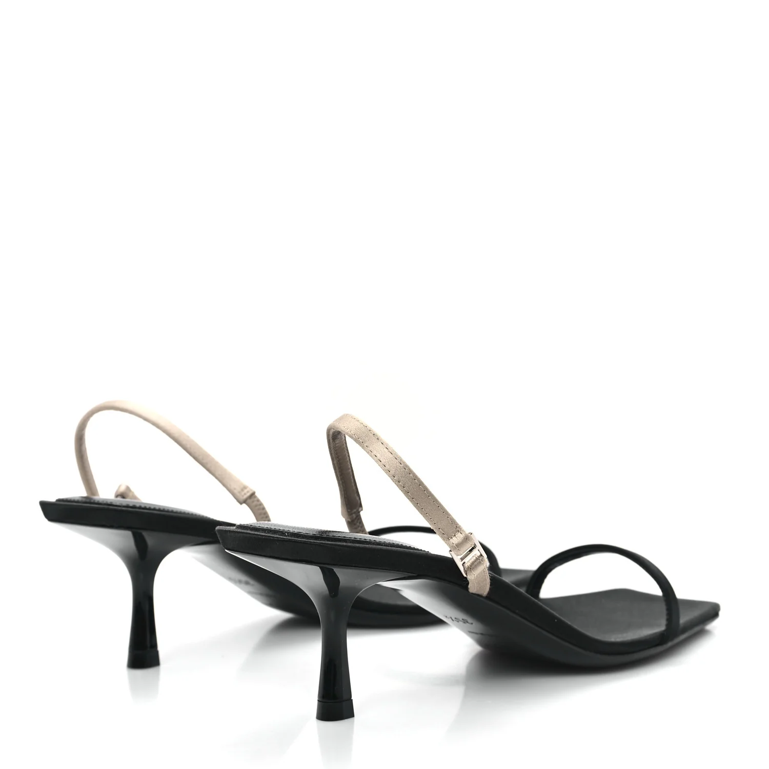 Satin Slingback Jaspe 55 Sandals  35.5 Black Partridge Pink