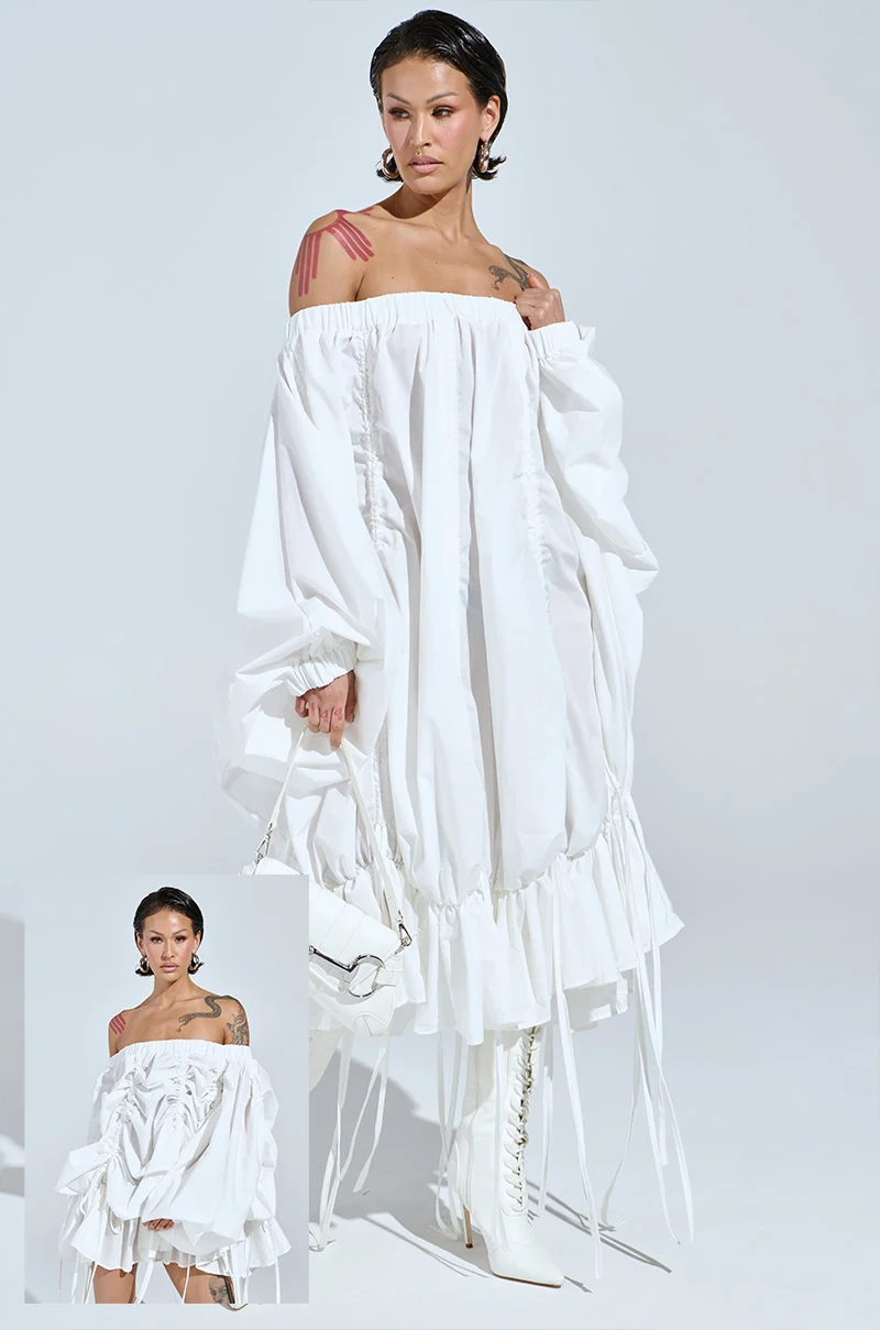 FREE AS CAN BE MINI DRESS IN WHITE - Akira Store