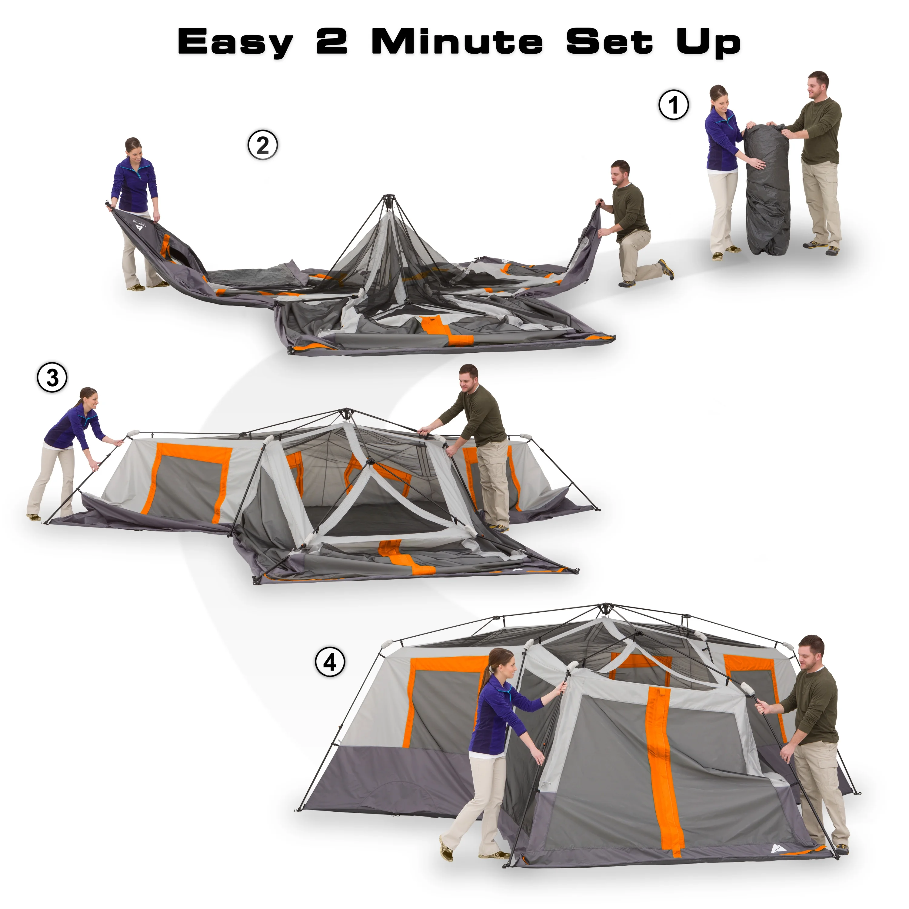 20' x 18' 12-Person 3-Room Instant Cabin Tent with Screen Room, 56.5 lbs(Gray) - Image 8