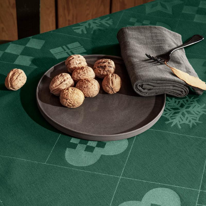 Natale juleduk i damask 150x220 cm grønn