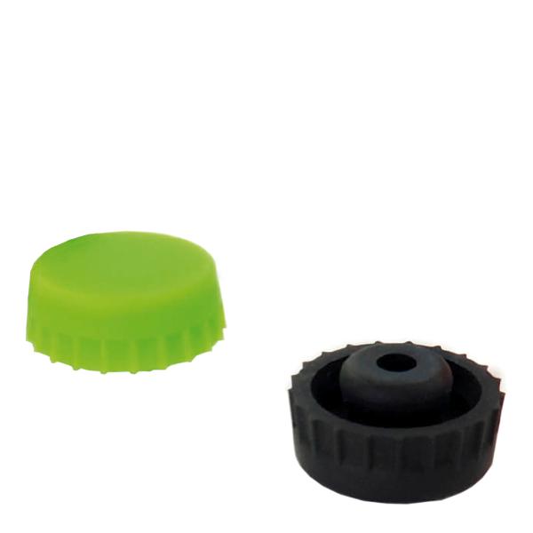 Beer stopper silikon 2 stk svart/grønn