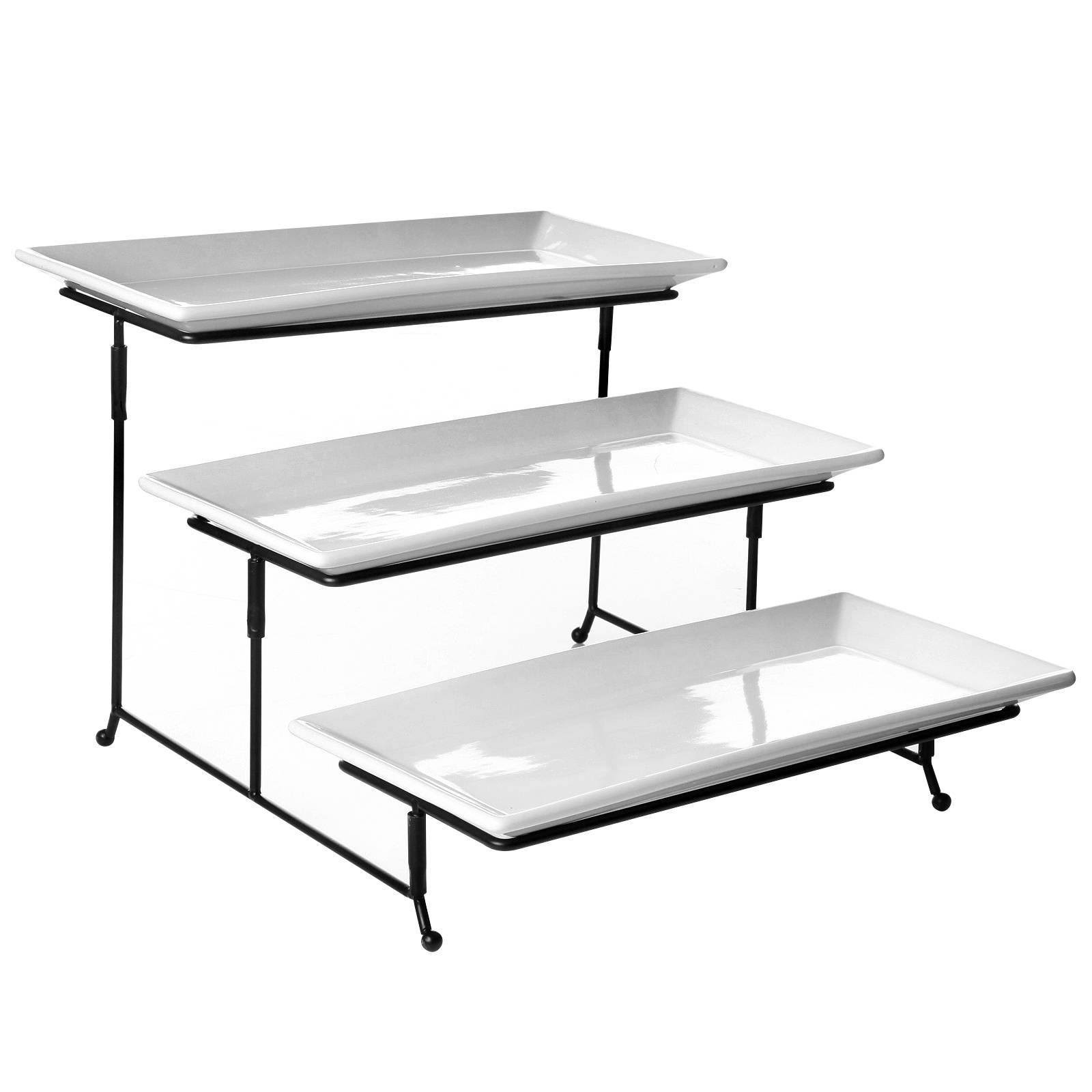 Gibson 3-Tier Plate Serving Set Gracious Dining