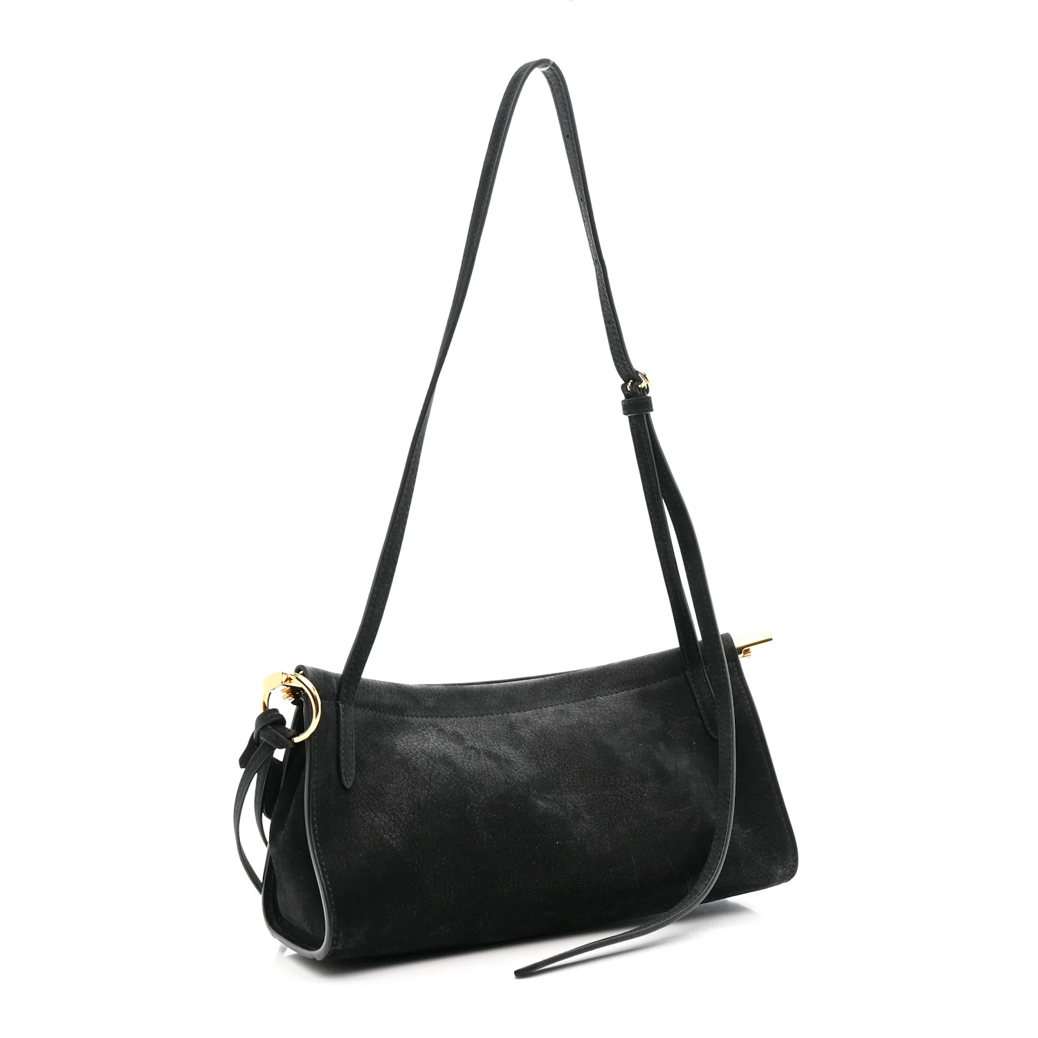 Suede Le Click East West Small Bag Black