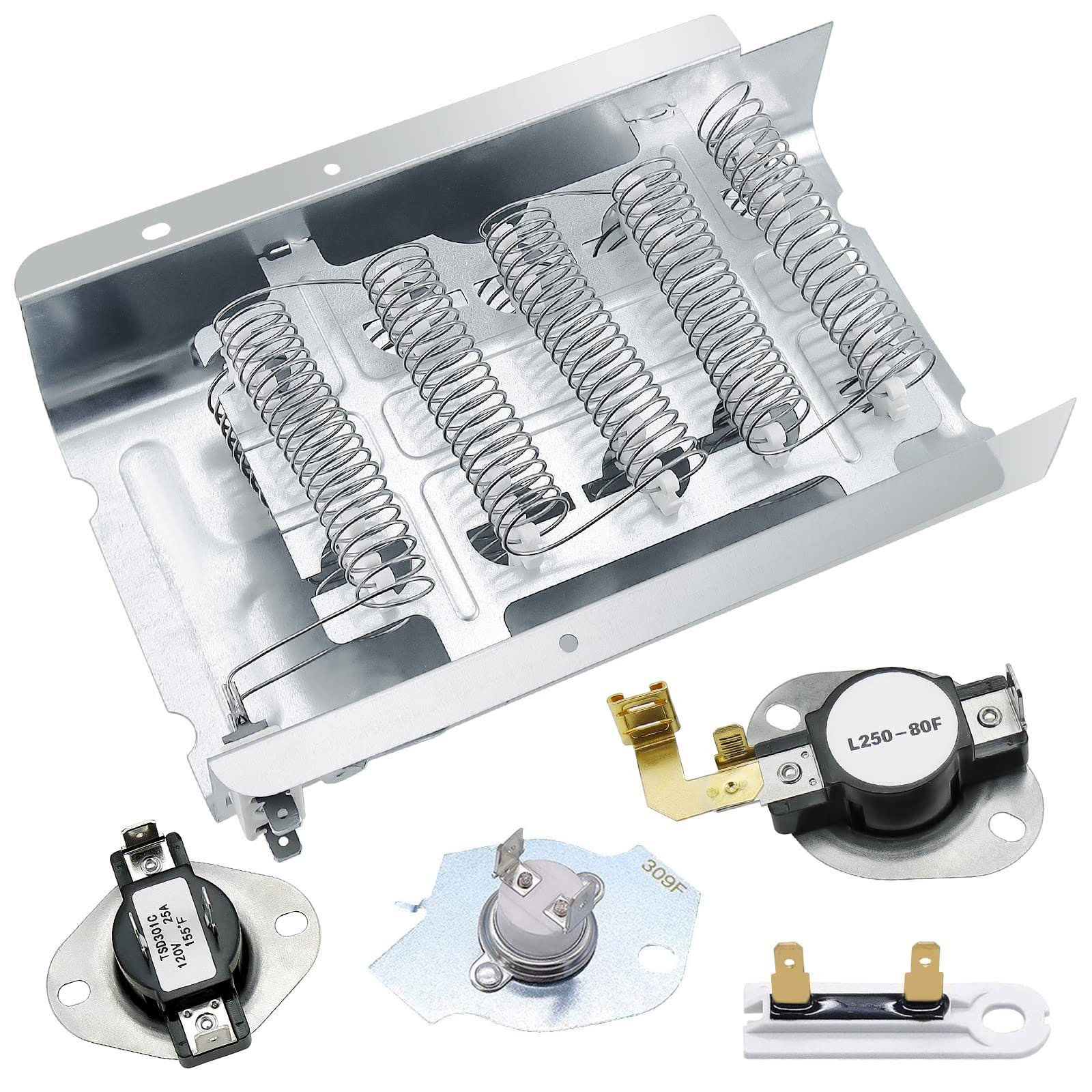 Blutoget 279838 W10724237 Dryer Heating Element Kit for Whirlpool Ken-more Maytag Dryer - 3977767 3392519 Thermostat Fuse & 3387134 397793 Thermostat
