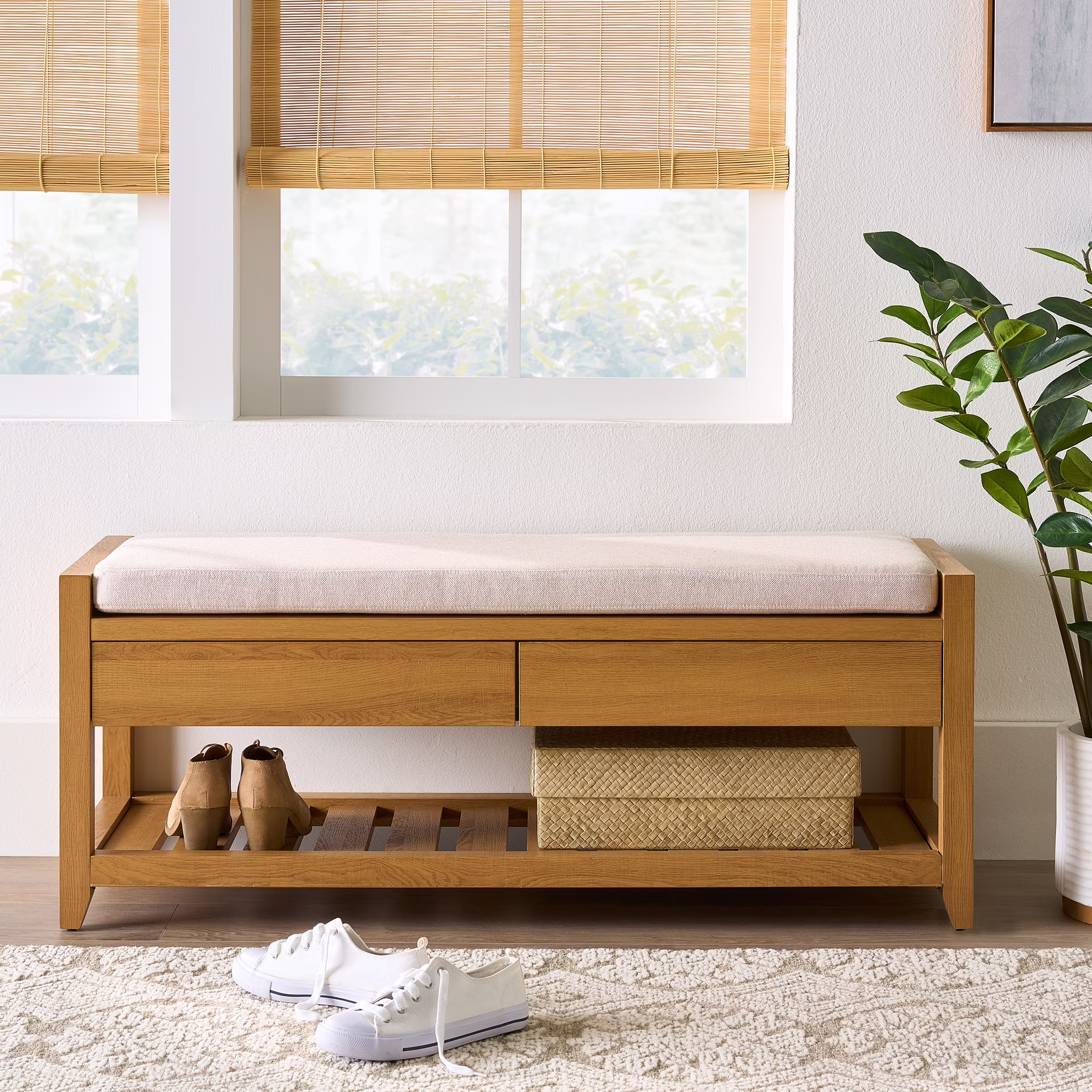 Better Homes & Gardens Reading 45 Bench, Walnut Finish