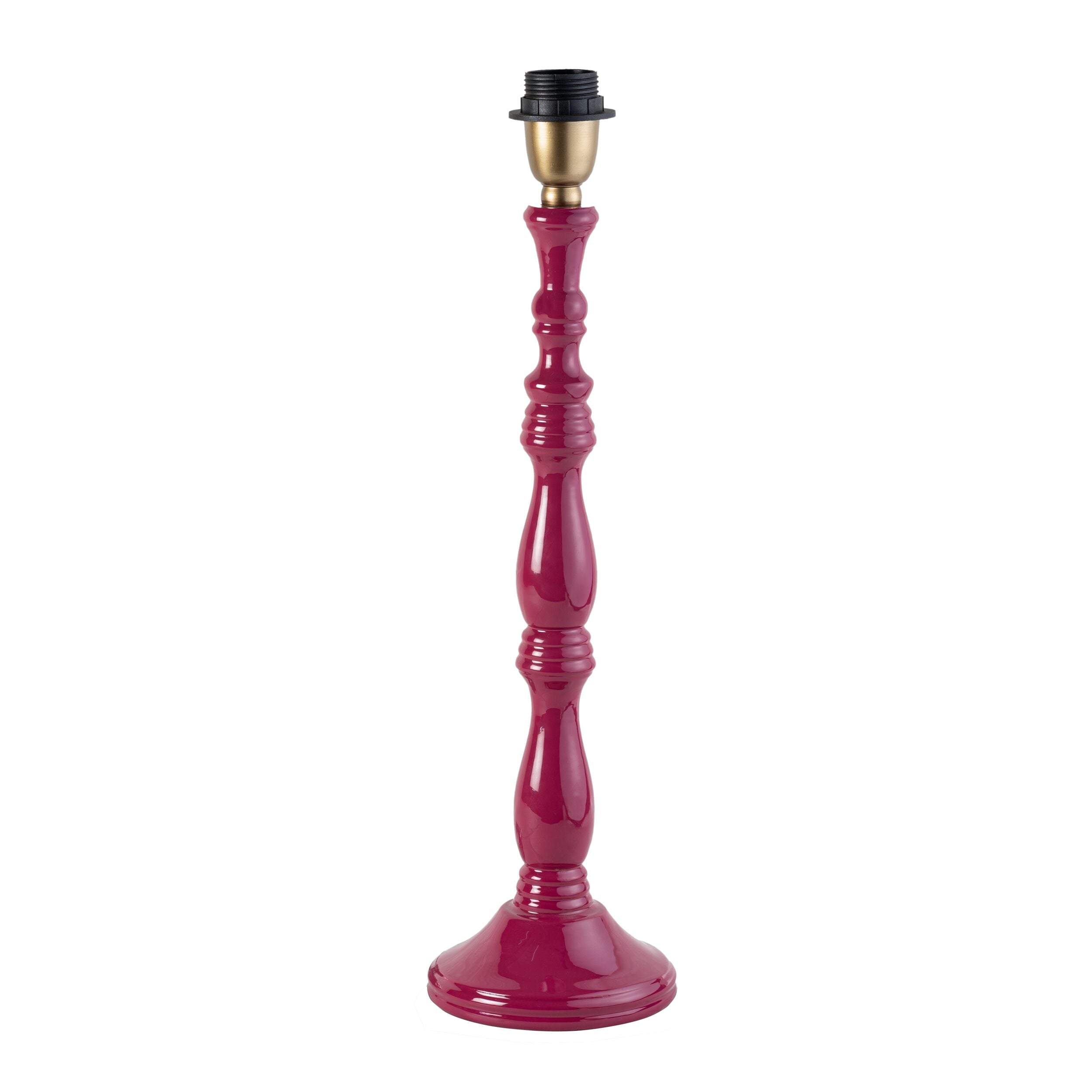 Beadline Wooden Table Lamp Fuchia Purple Base Only 12cmx28cm