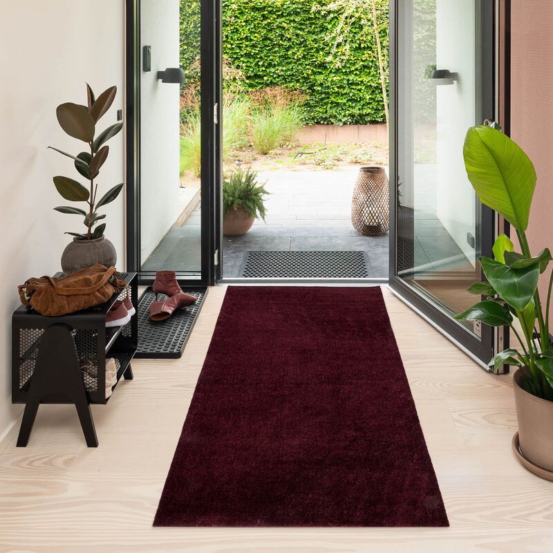 Unicolor gulvmatte 200x90 cm bordeaux