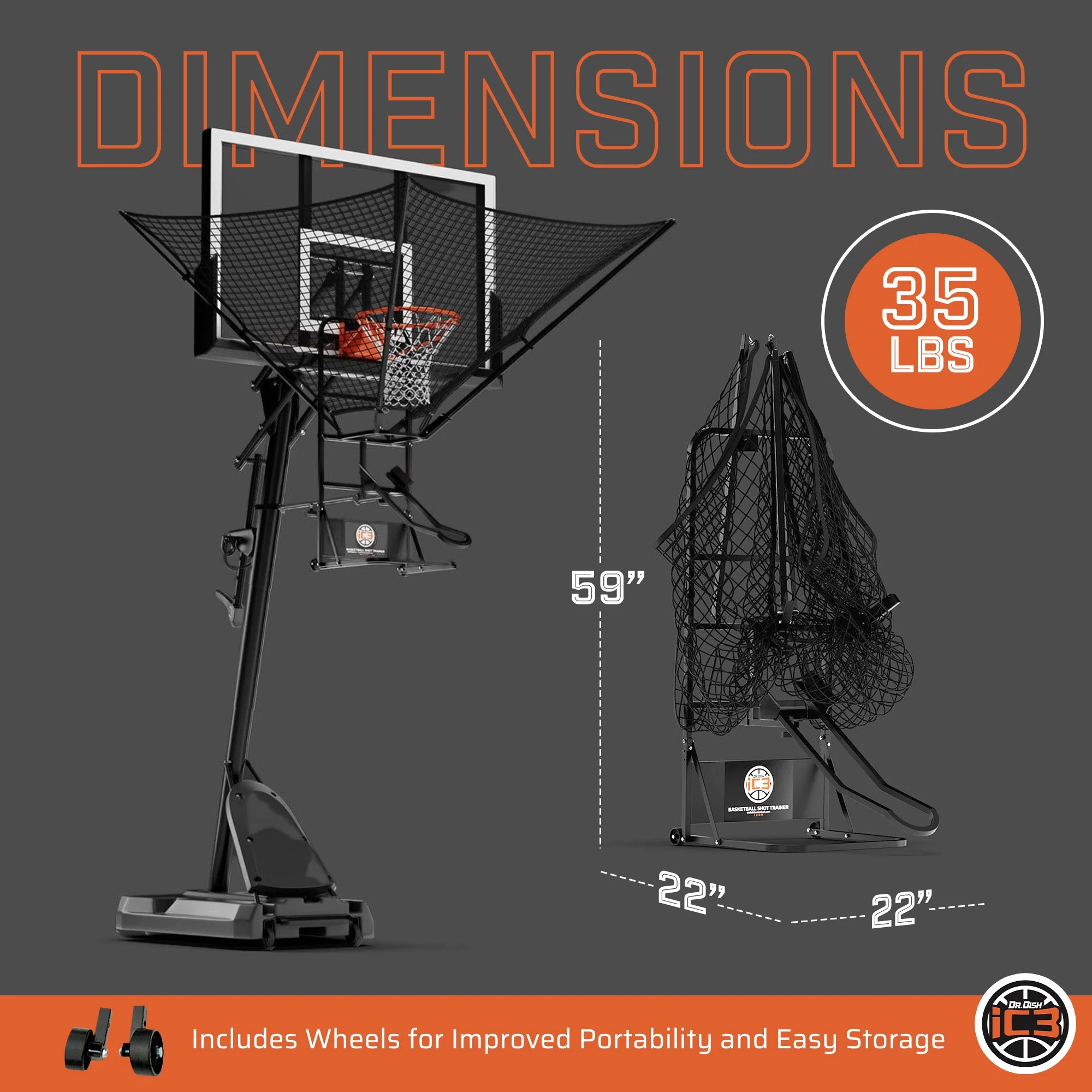 iC3 Basketball Return Shot Trainer for Pole and Wall Mount Hoops - Image 6