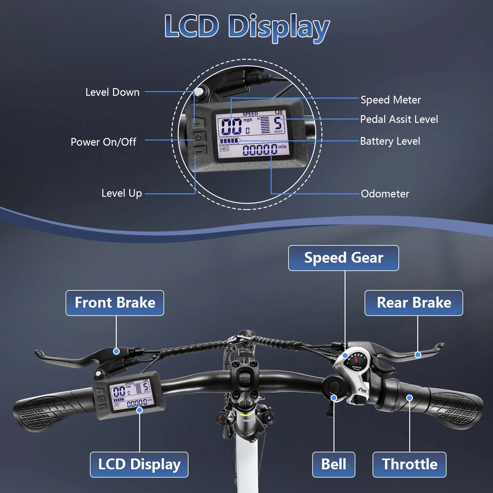 Foldable Electric Bike for Adults, Peak 750W Electric Mountain Bicycles, 20" * 2.4" Fat Tire Electric Bicycle, 375Wh 48V Removable Lithium-Ion Battery,Urban Commuter Ebike Man Woman UL2849(White) - Image 6
