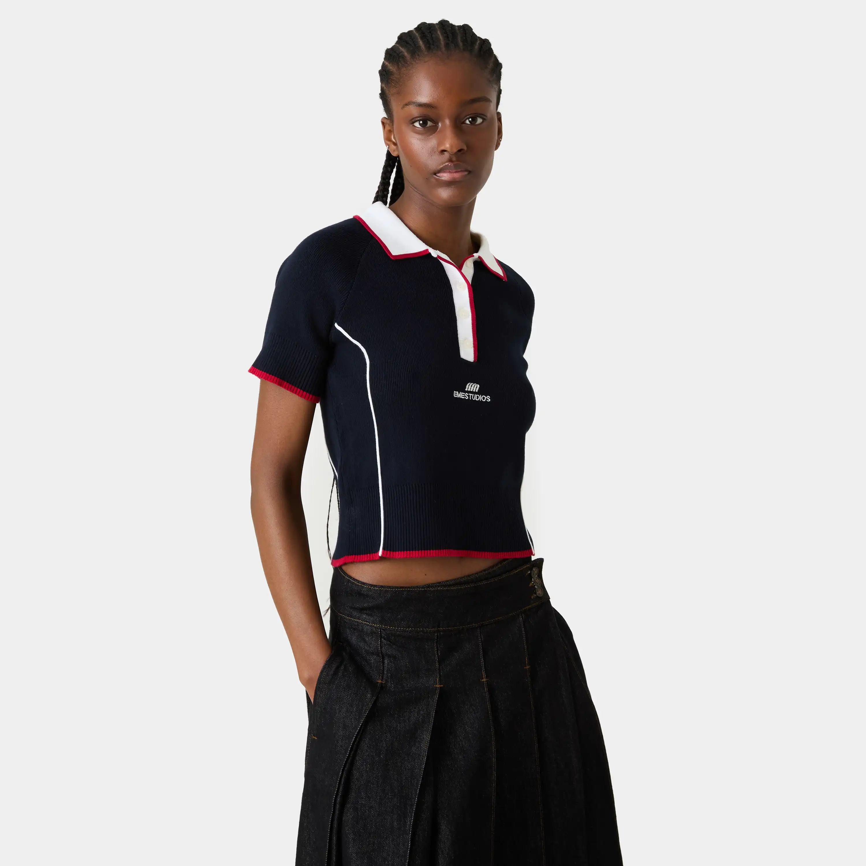 Fete Navy Knit Polo
