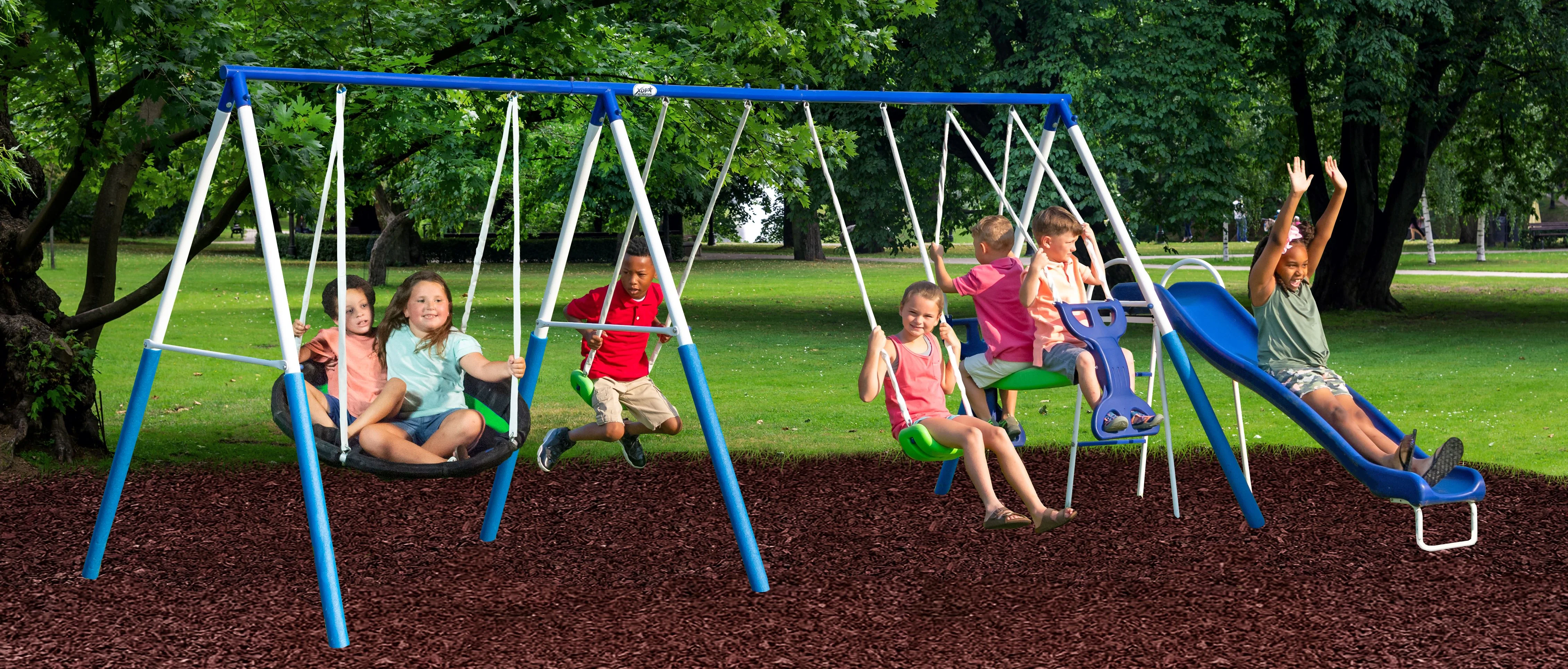 All Star Playground Metal Swing Set for up to 7 Children - Image 3