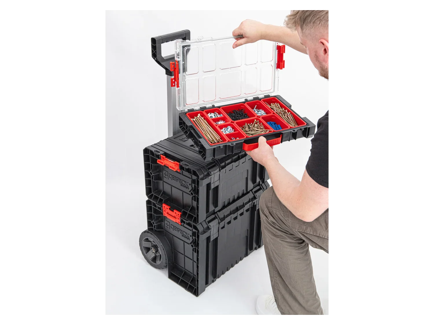 Qbrick System Kit caisse  outils sur roulettes, 3 pices