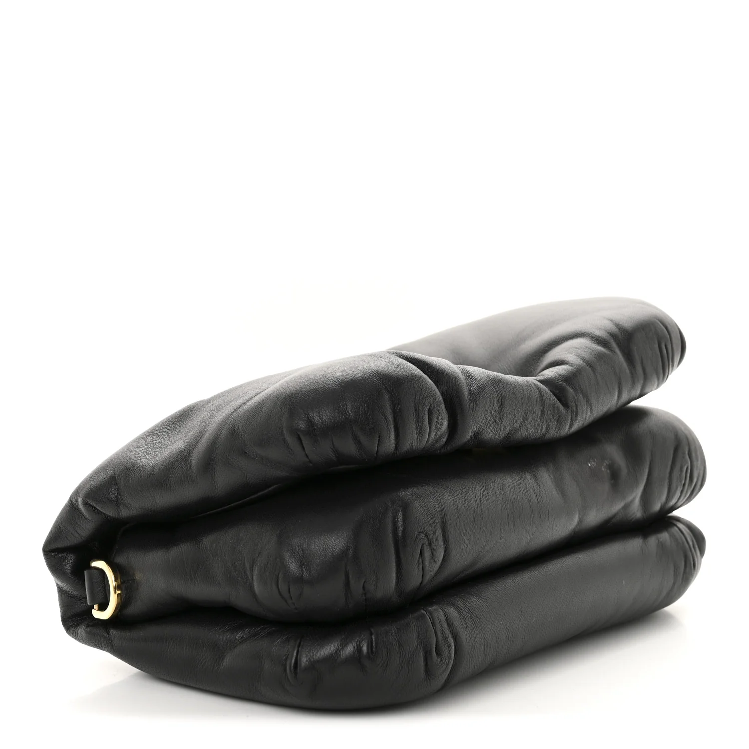 Shiny Nappa Lambskin Mini Goya Puffer Bag Black