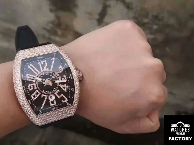 Franck Muller Vanguard 18K Rose Gold V45.SC.DT.D.NBR.CD.5N.NR Black Dial
