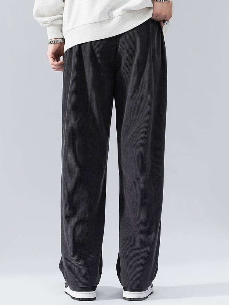 Pantalon en velours côtelé à jambes droites