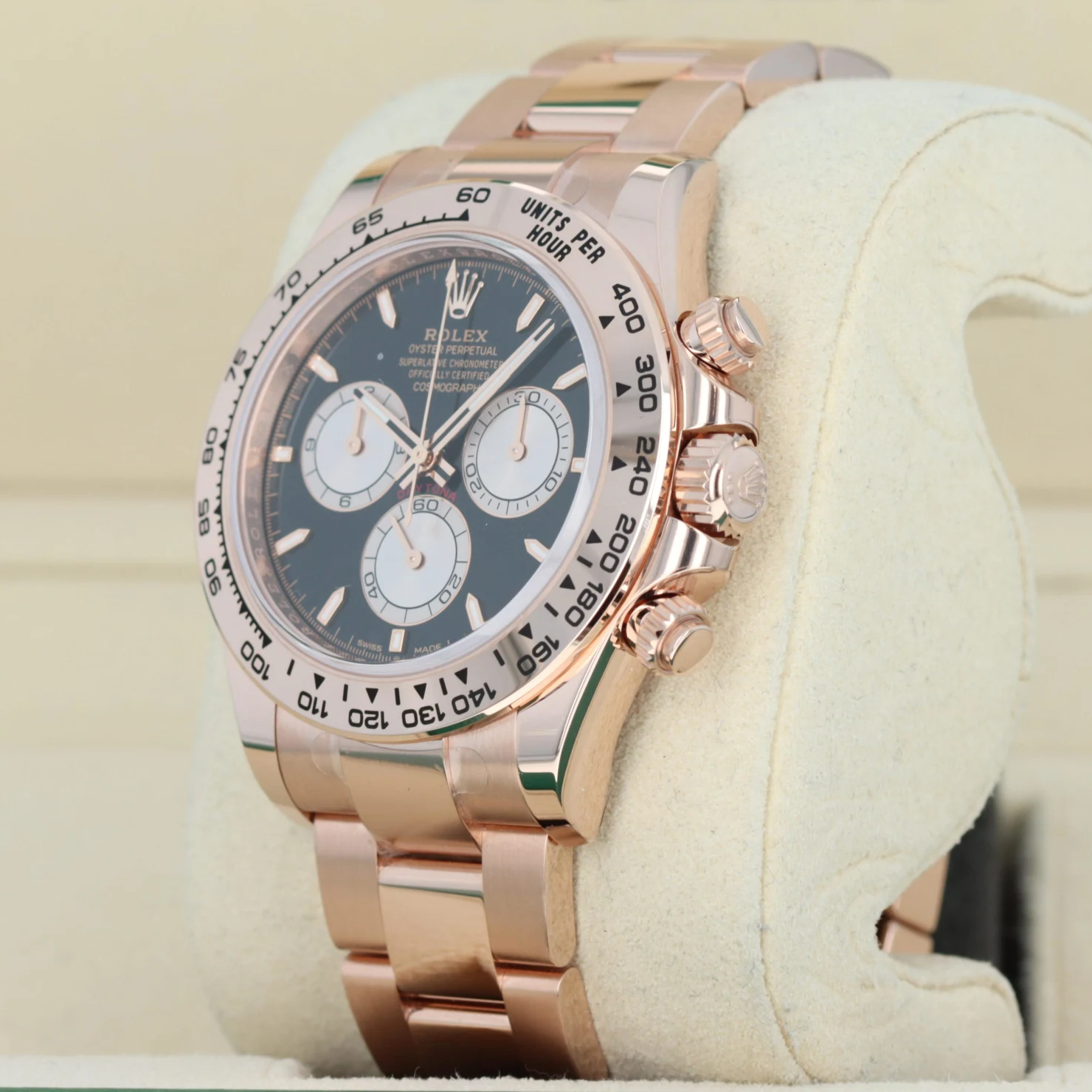 [Super Clone]Rolex Daytona 40mm Rose Gold Black Dial  m126505-0001