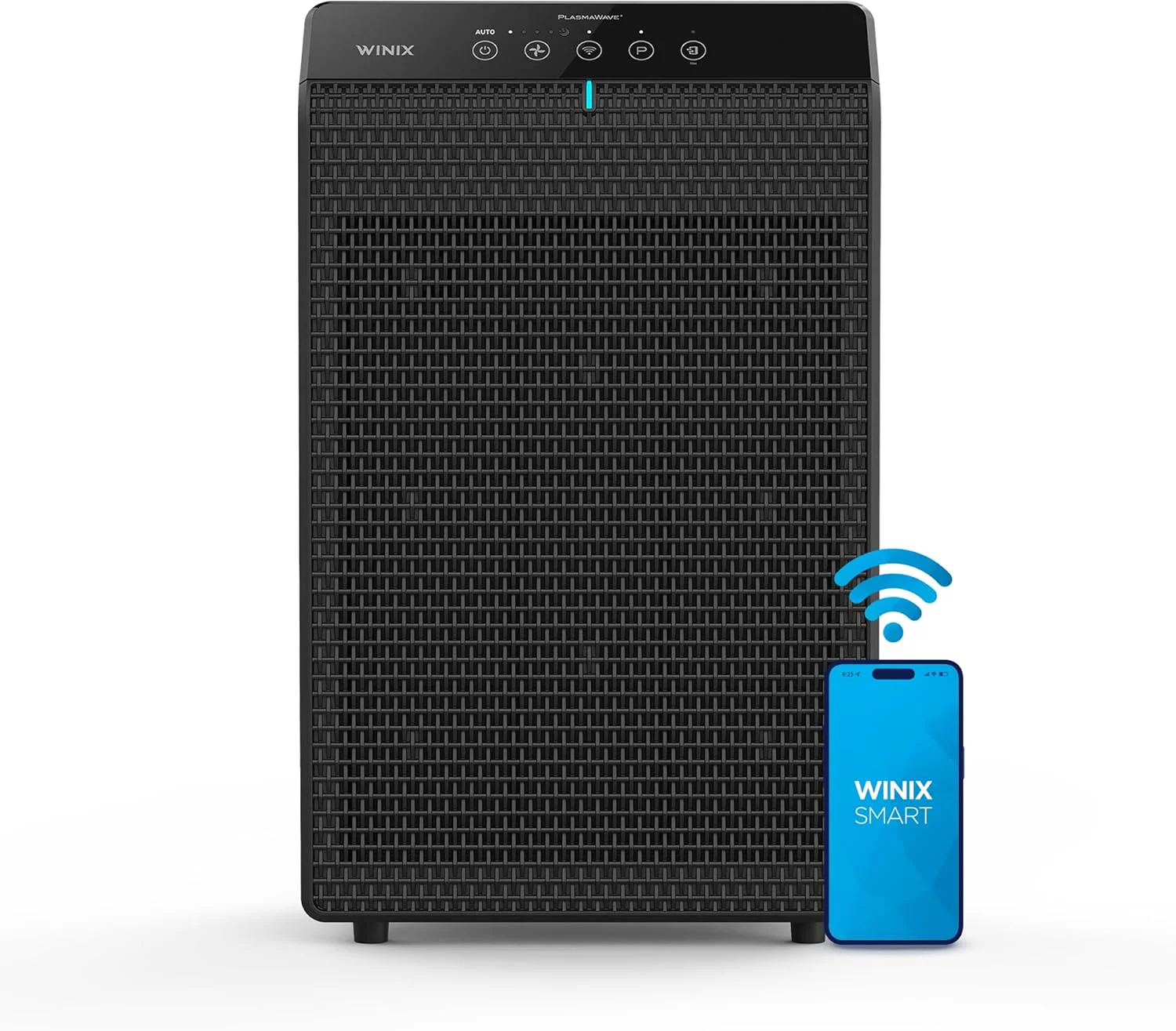 Purificateur d'air WINIX 5510 (Nouvelle génération du 5500-2 avec application mobile) pour grandes pièces jusqu'à 175 m² en 1 heure, filtre HEPA véritable, filtre à charbon actif haute désodorisation et mode automatique. Capture les allergènes d'anim