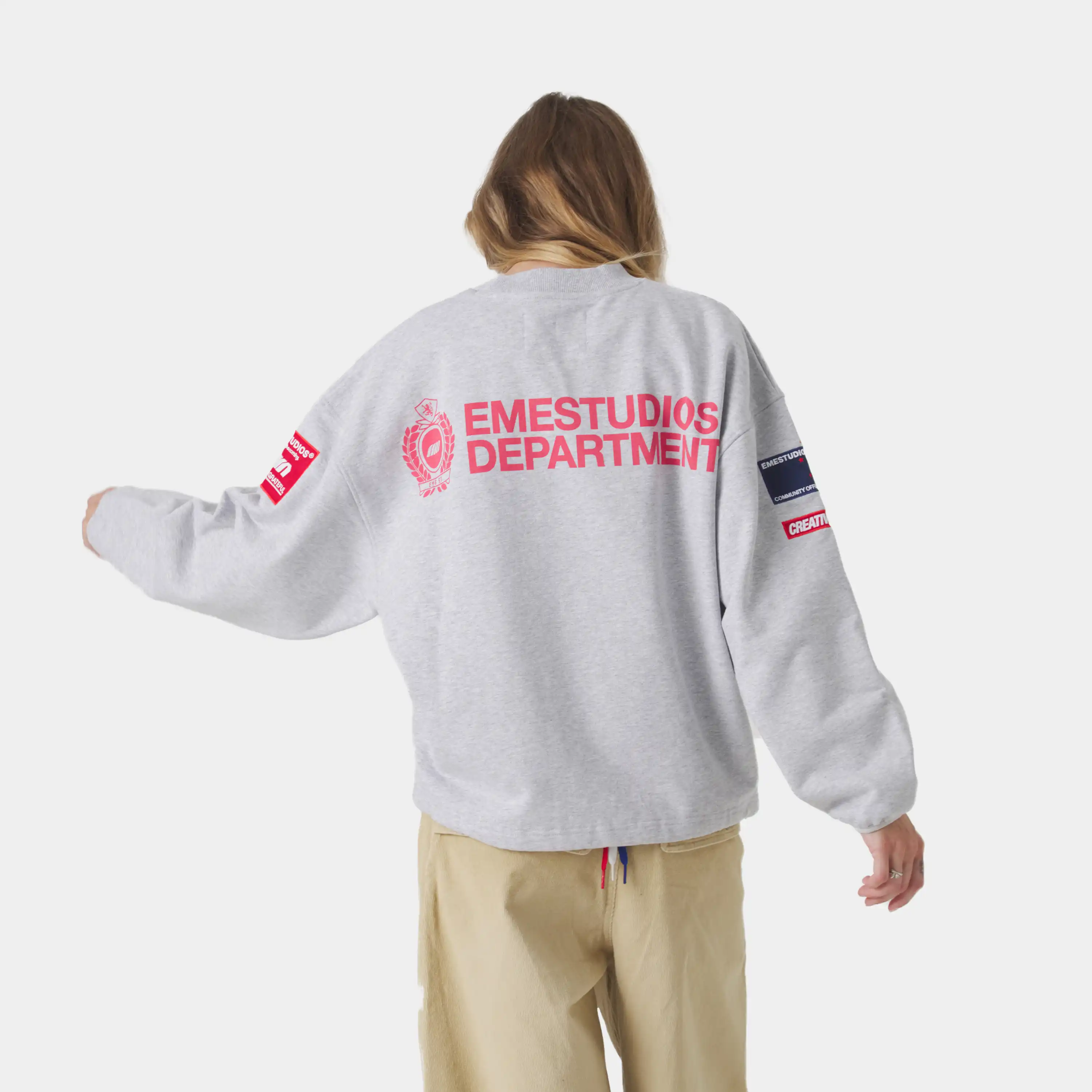 Building Heather Grey Oversized Crewneck