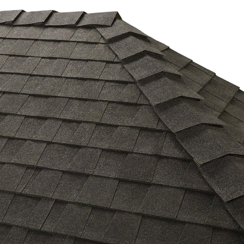 GAF Ridglass Premium Hip & Ridge Cap Shingles, Charcoal, 10-in Width, 31 Lin. Ft. per Bundle/Box (04GARG10CH)
