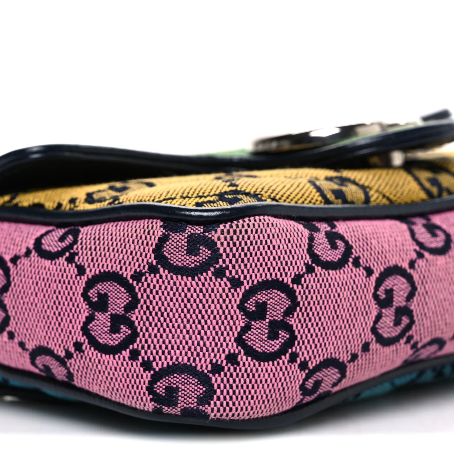 Monogram Multicolor Matelasse Diagonal Super Mini GG Marmont Shoulder Bag Green Blue Yellow Light Blue Pink