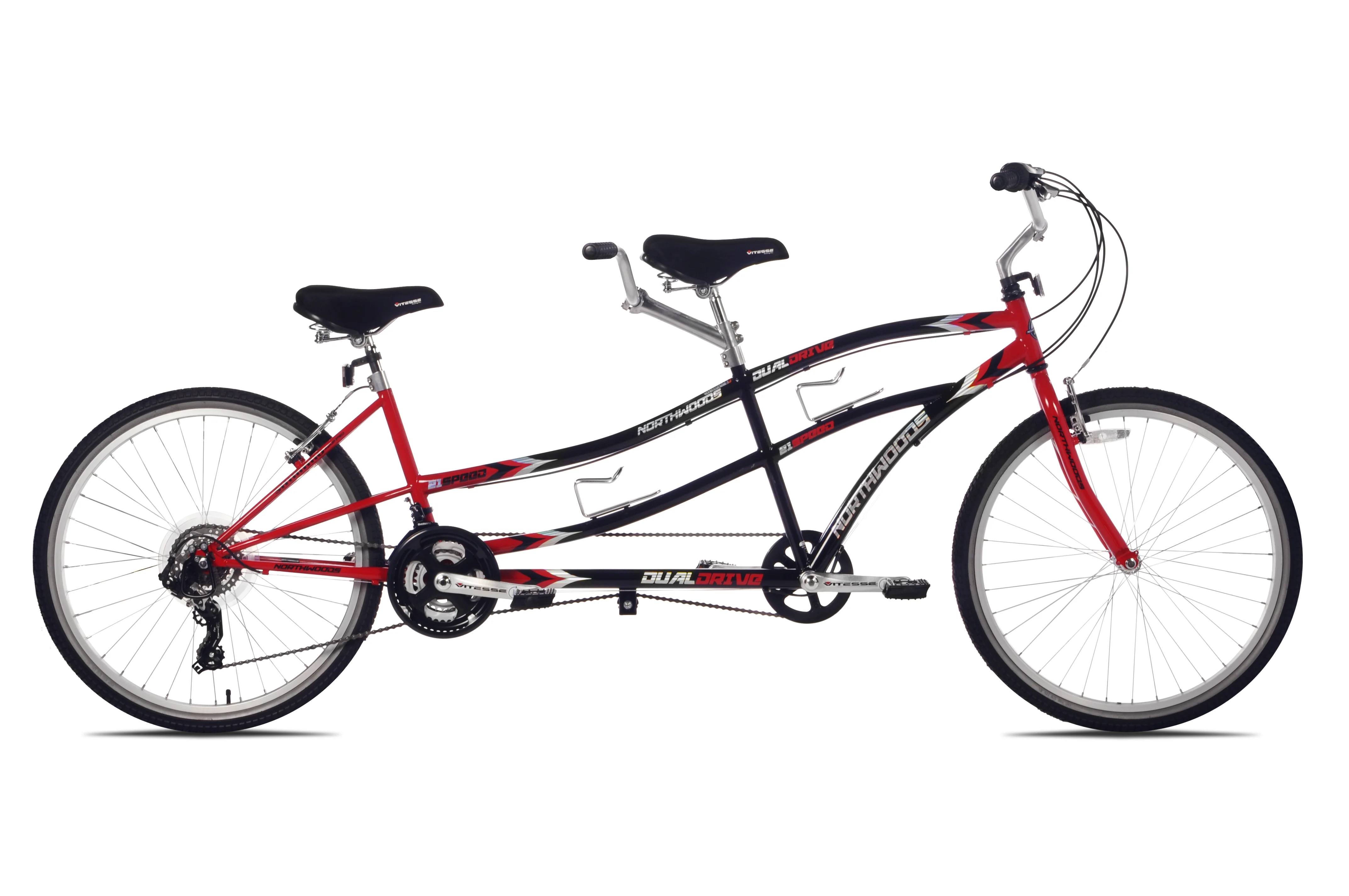 26" 21 Speed Dual Drive Tandem Adult's Bike, Red/Black Image 2