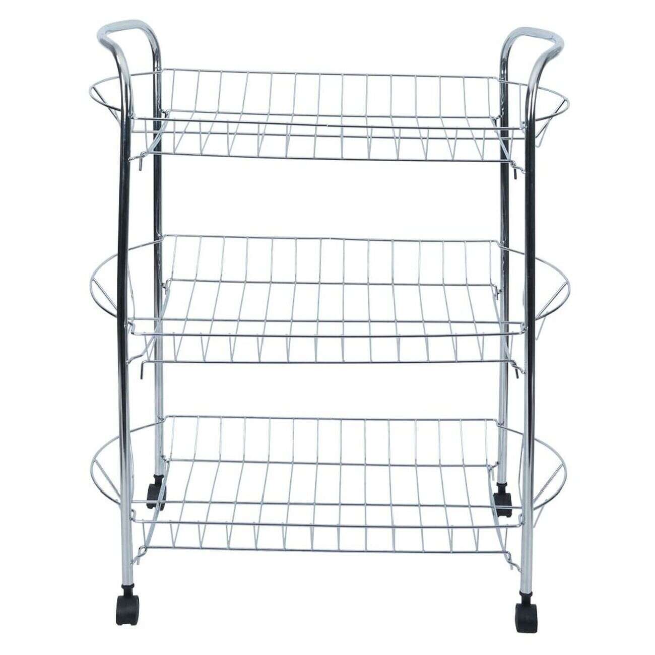 Desserte en métal gris 3 niveaux - L.51xl.26,5xH.57cm