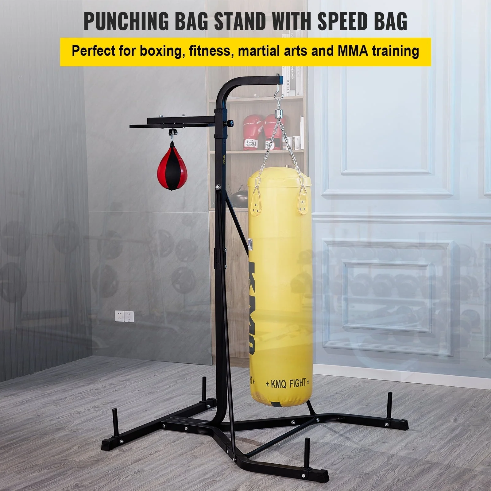 VEVORbrand Free Standing Punching Bag Stand, Unisex Boxing Set, Foldable Single Station Heavy Bag Stand, Punching Ball, Boxing Punching Speed Ball, Boxing Bag with Boxing Rack, for Training Image 2