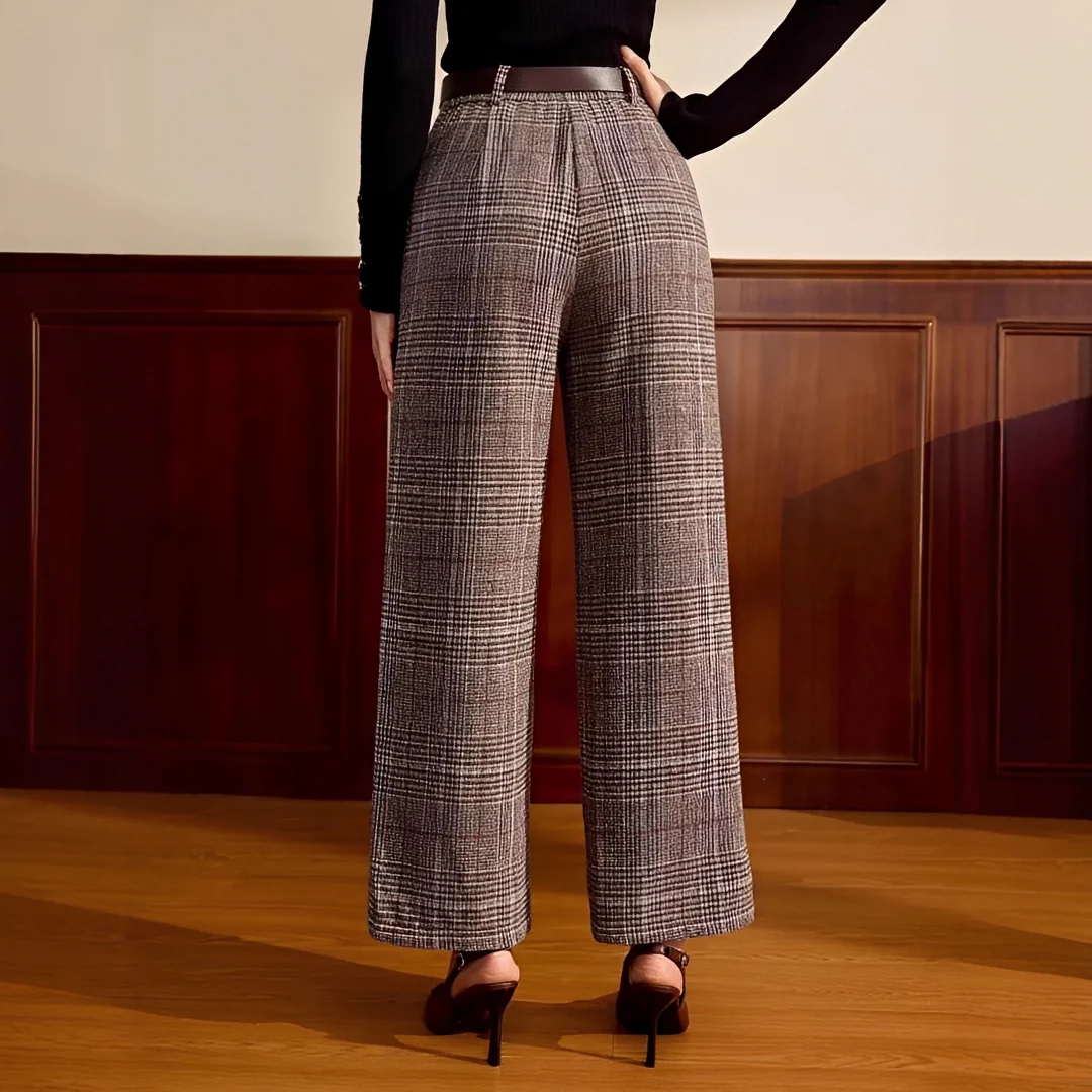 Christabel - Pantalon à Carreaux Taille Haute