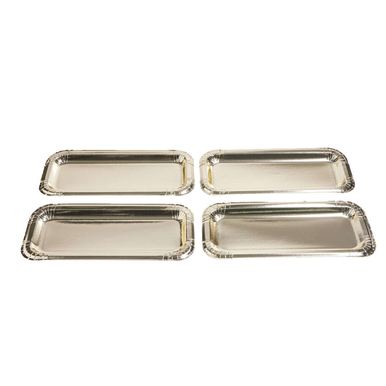 Plat à cake x4 en carton doré 15,5x34cm