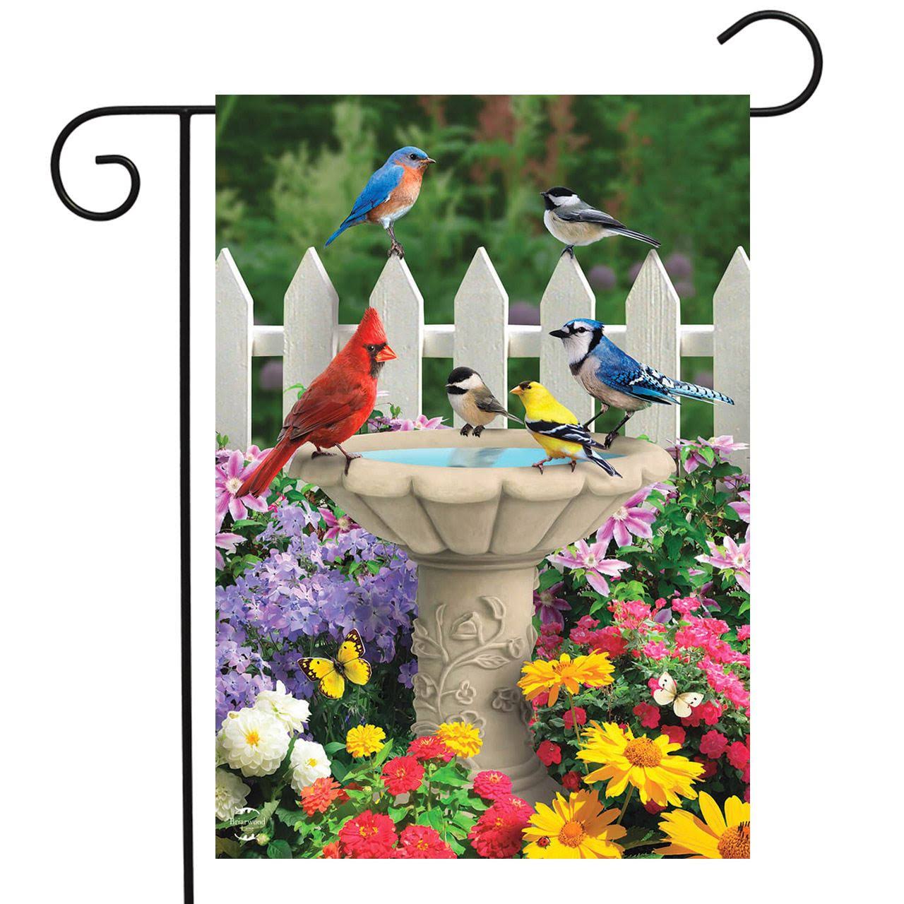 Briarwood Lane Spring Garden Friends Garden Flag Birds Birdbath F