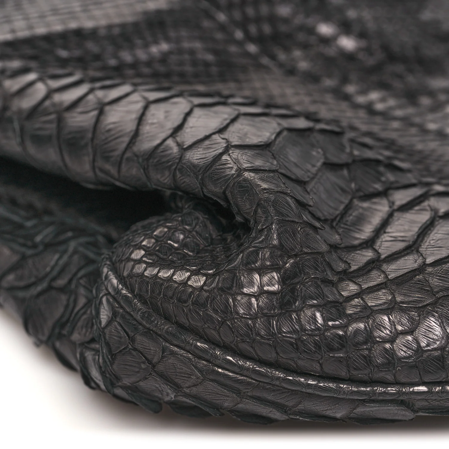 Snakeskin Rock and Chain Hobo Black