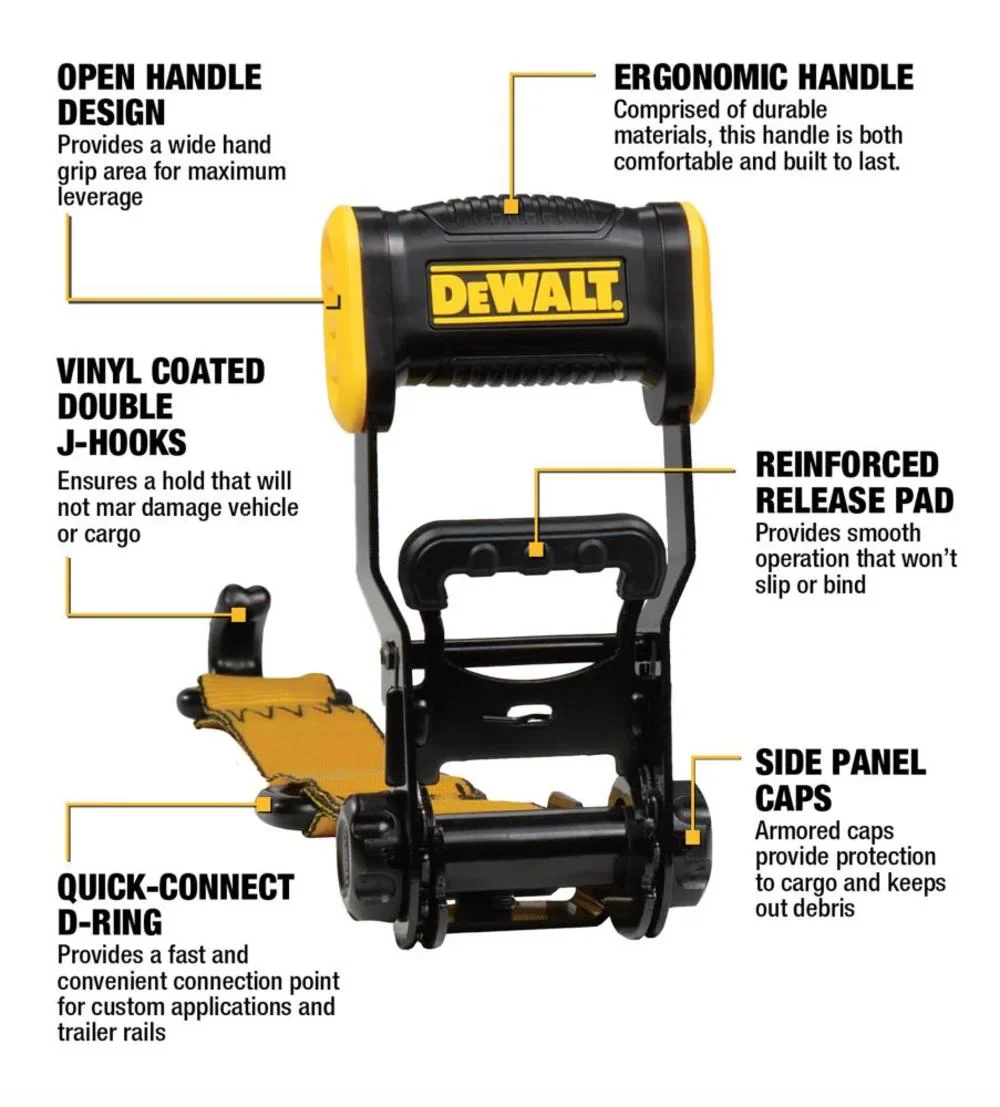 DeWalt DXBC33004 Ratchet Tie-Down Strap, 1.5 In. x 16 Ft., 4-Pk. - Quantity 1