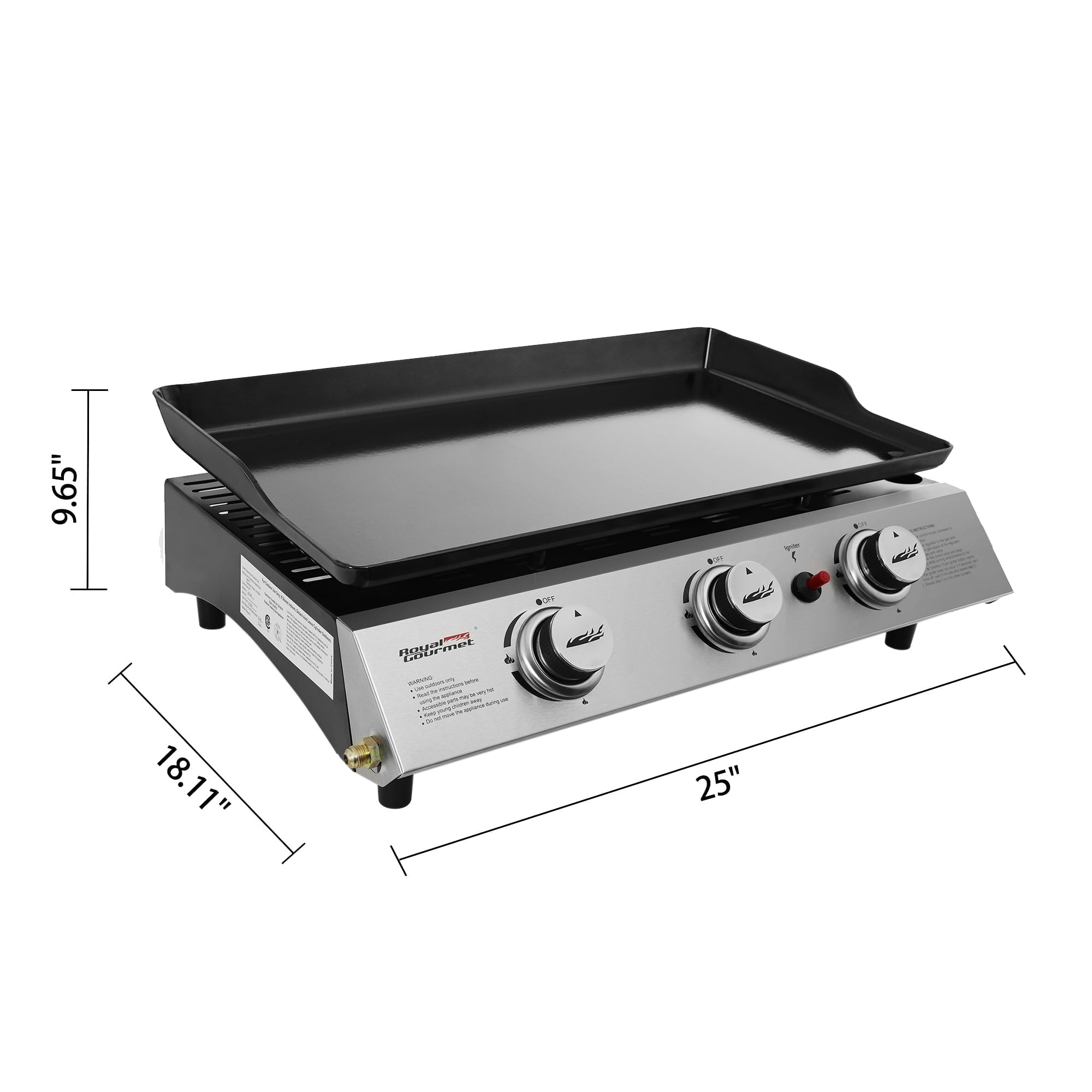 PD1300 3-Burner 26.400-BTU Portable Gas Grill Griddle. Outdoor Camping. Tailgating