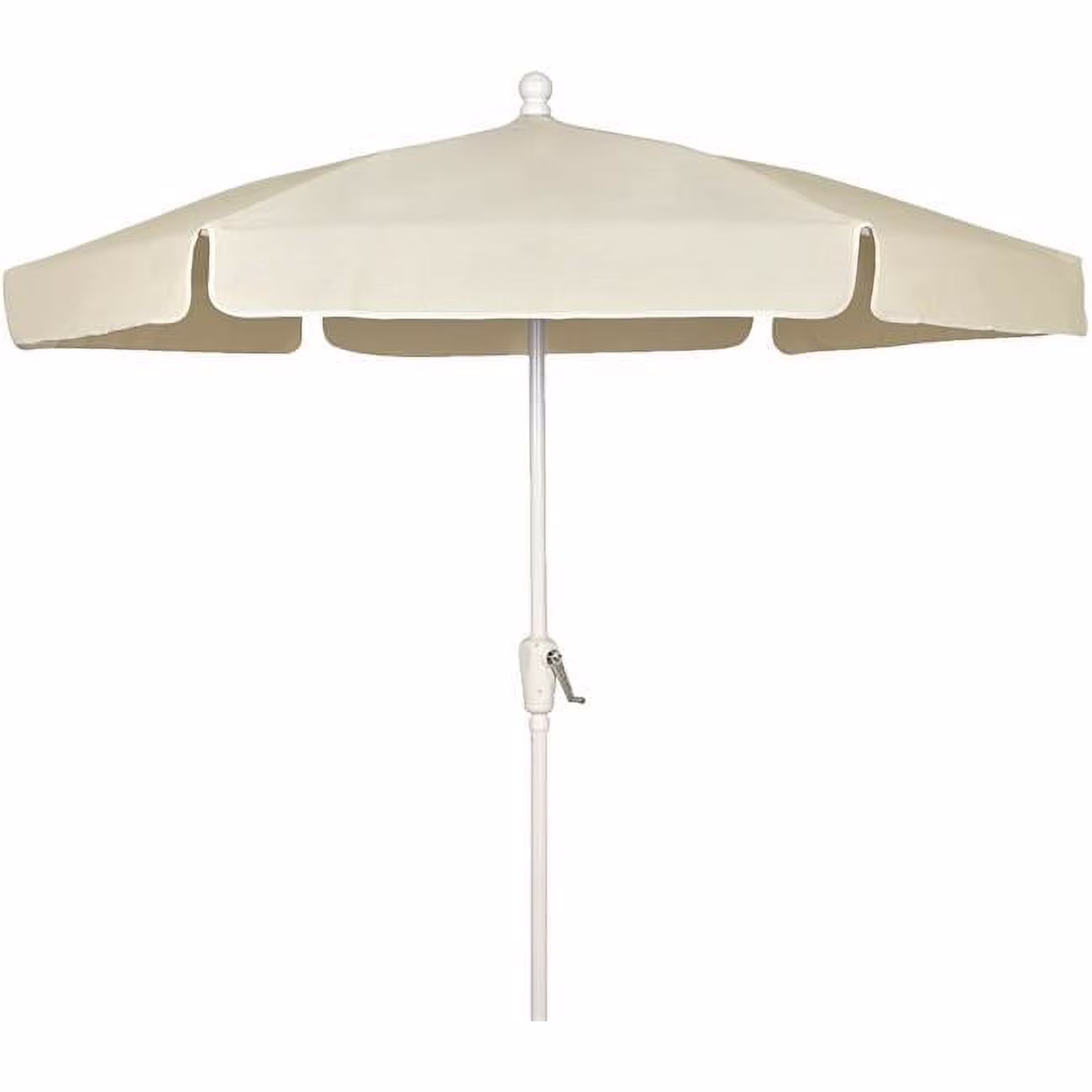 7.5 ft. 6 Rib Crank Champagne Bronze Hex Garden Umbrella with Natural Vinyl Coated Weave Canopy