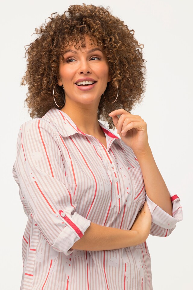Striped Long Sleeve V-Neck Blouse