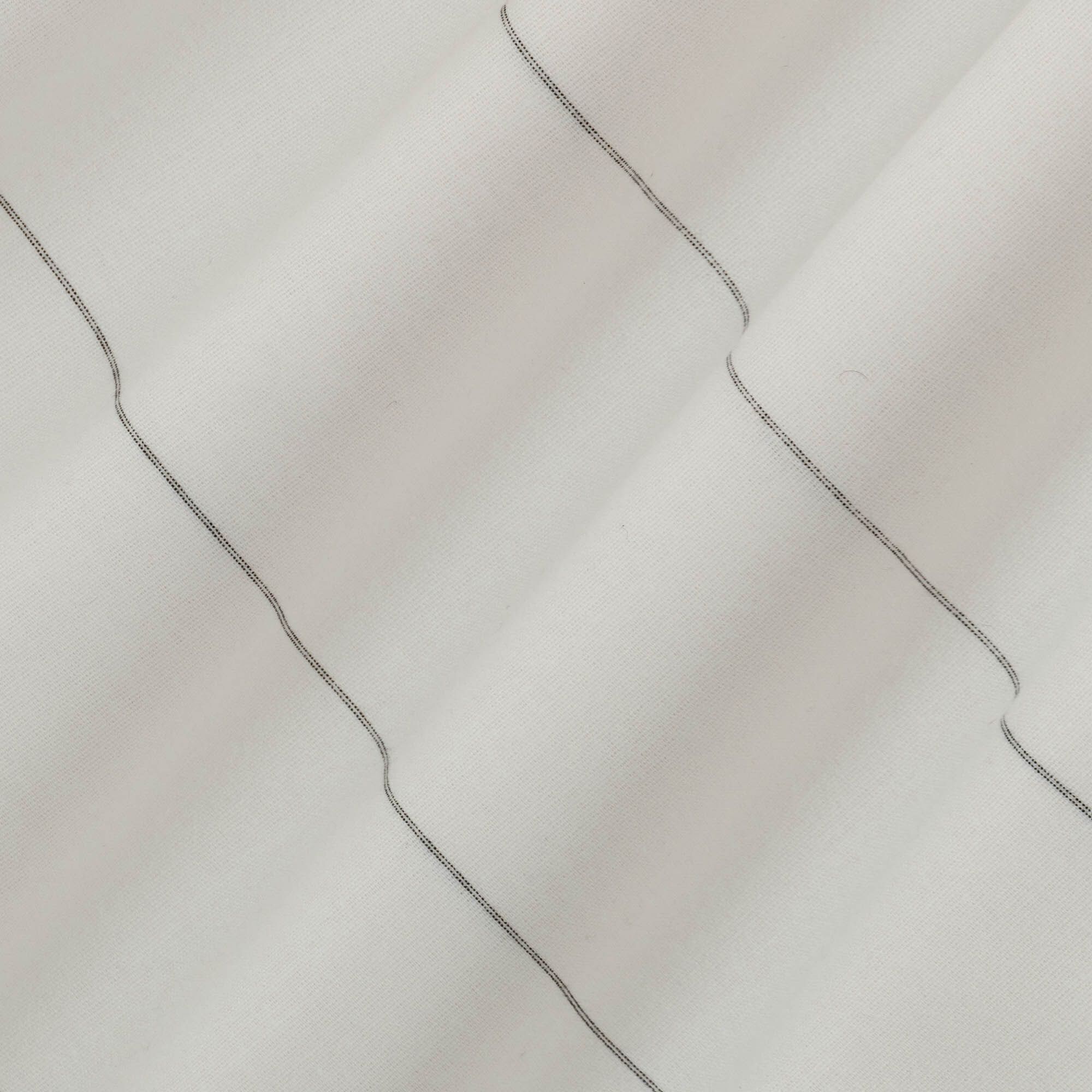 SALOMEE - Housse de couette 240x260cm et 2 taies d'oreiller 65x65cm en flanelle de coton à rayures - blanc