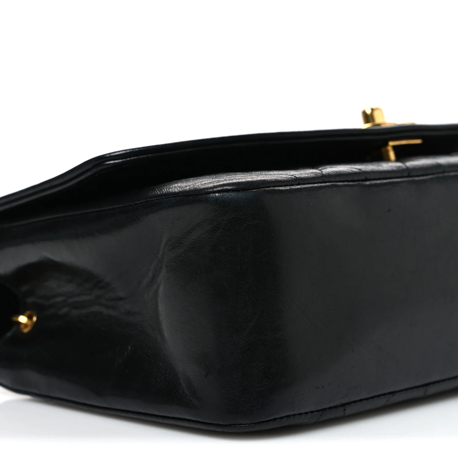 Lambskin Quilted Small Single Flap Black