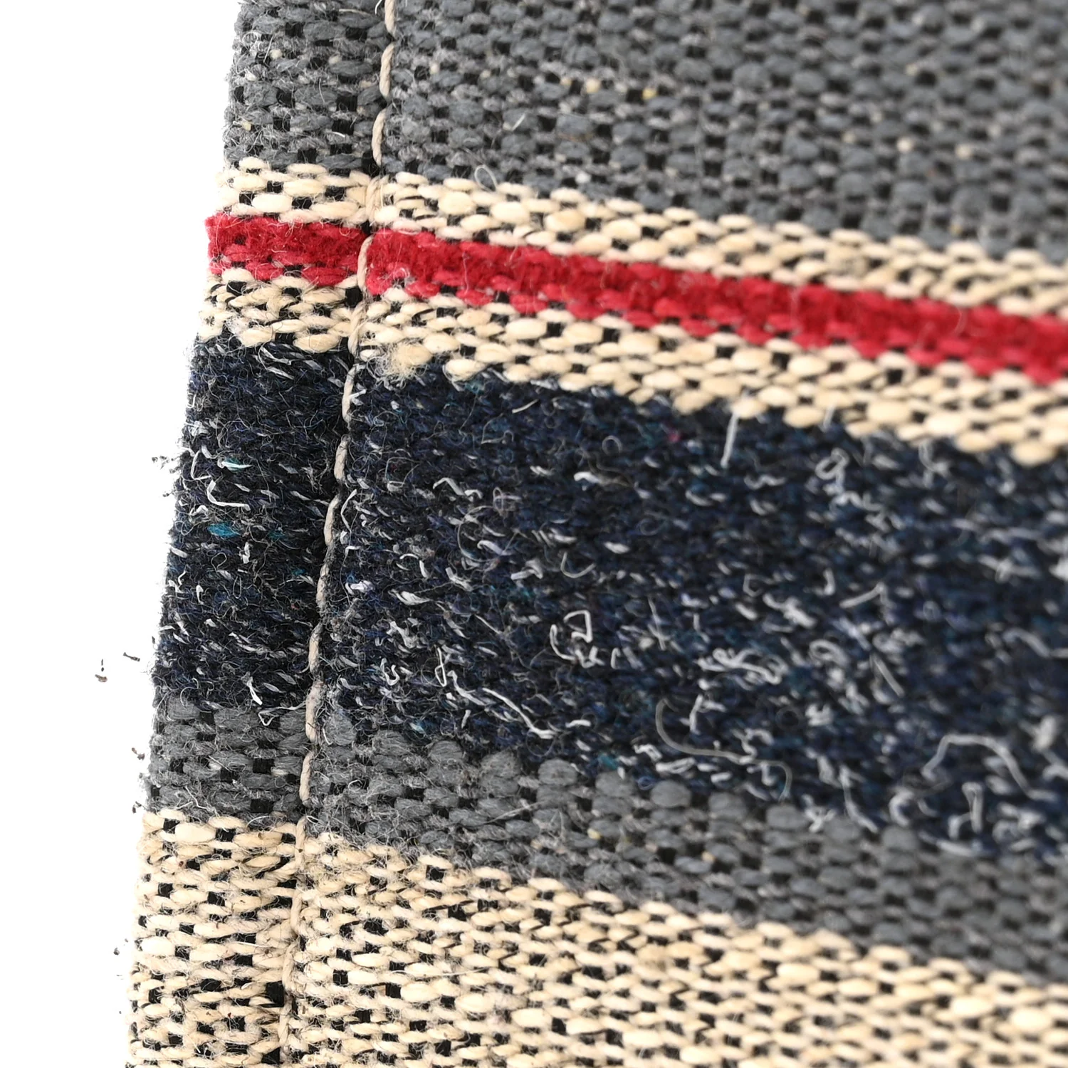 Striped Canvas Medium Deauville Tote Beige