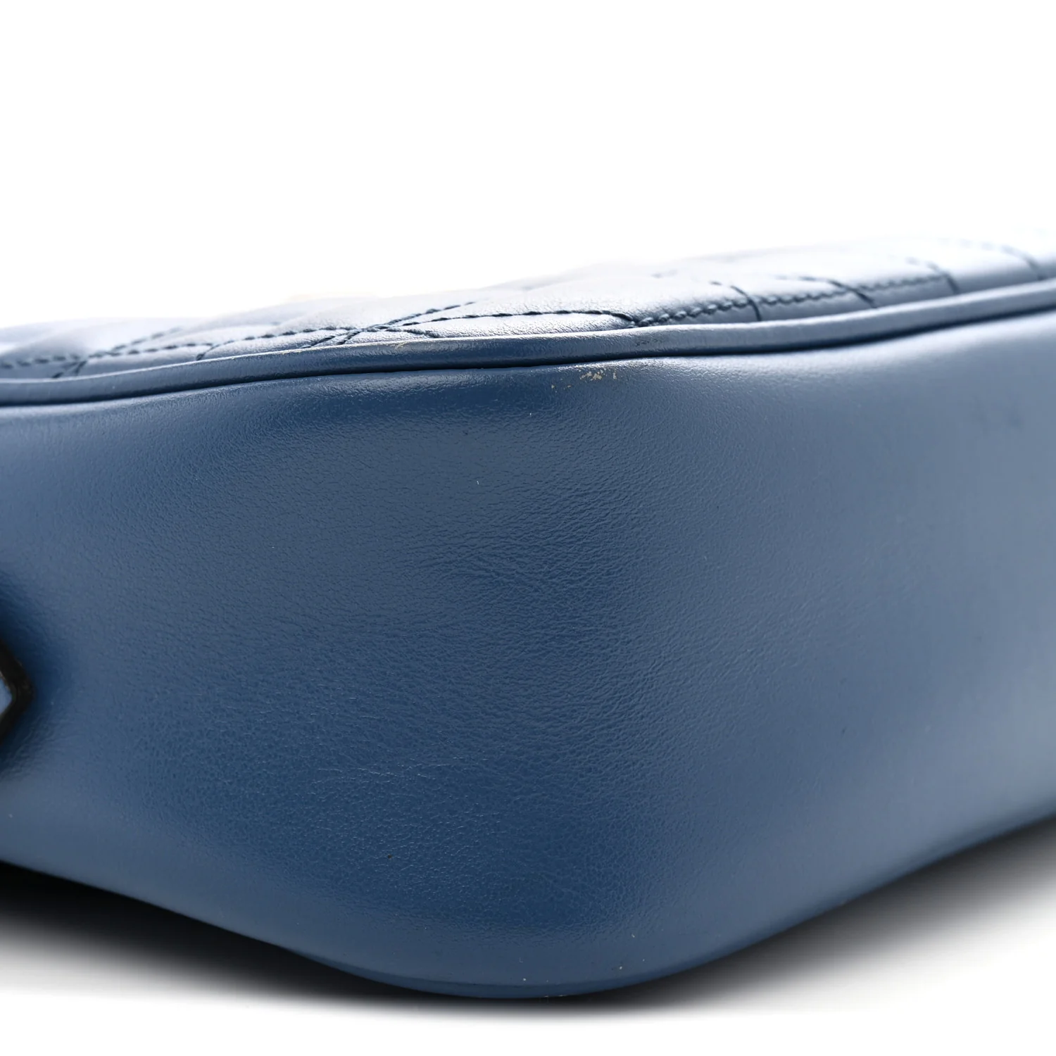 Calfskin Matelasse Aria Small GG Marmont Chain Shoulder Bag Clear Blue