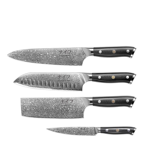 G10 knivsett 4 deler svart