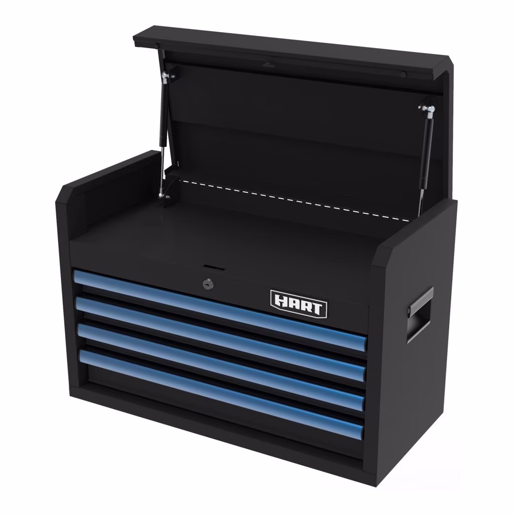 HART 26-Inch 4-Drawer Heavy-Duty Steel Tool Chest, Locking Garage Storage Organizer