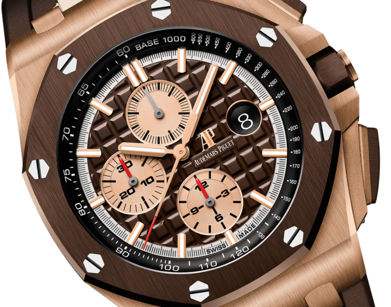 【Super Clone】A&P OFFSHORE Pink Gold Brown Camouflage Dial CHRONOGRAPH 44mm 26401RO.OO.A087CA.01