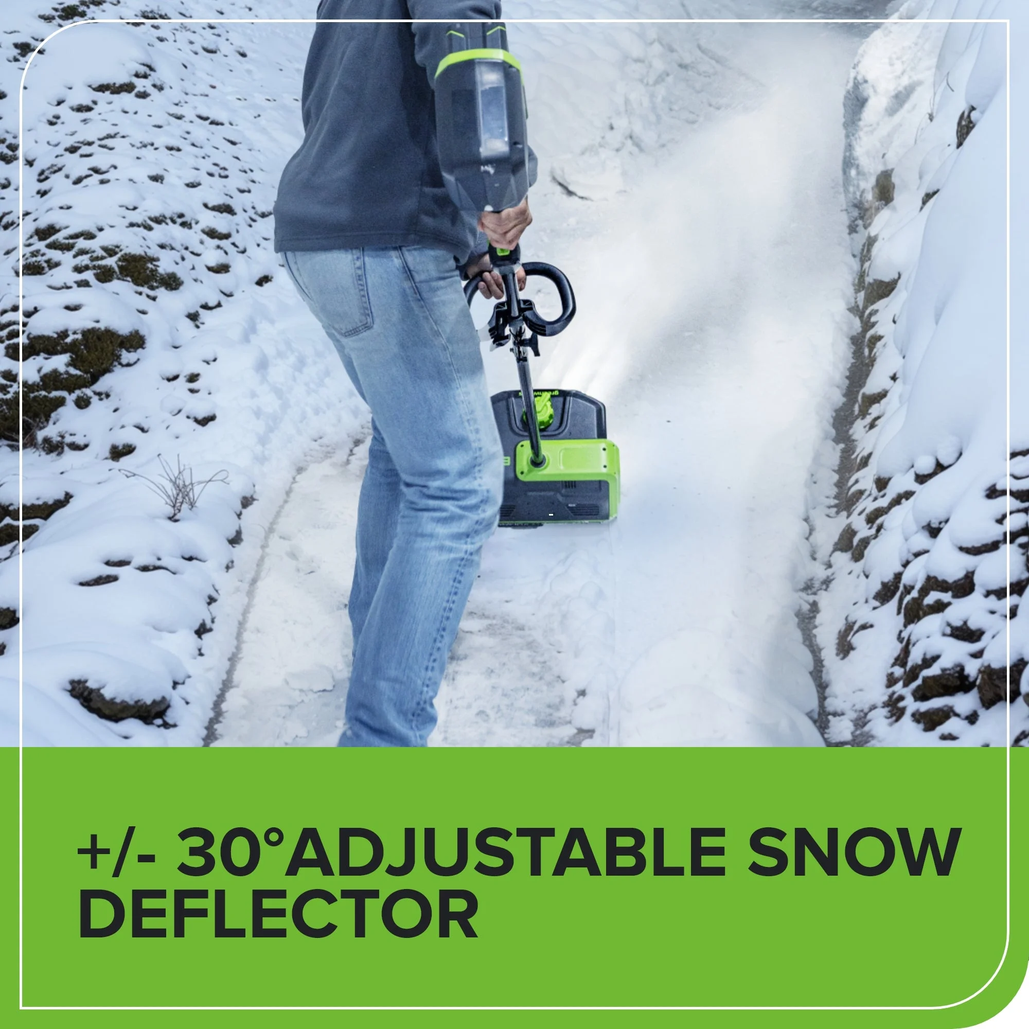 Open Box 80V 12" Cordless Battery LED Snow Shovel with Directional Vanes, 4.0Ah Battery and Charger - Image 8