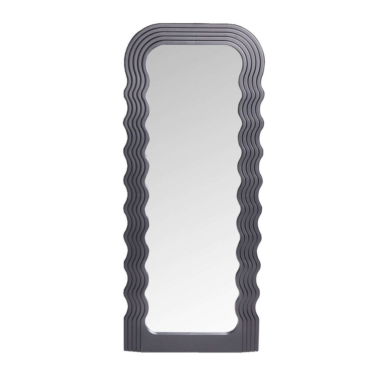 Miroir Wavy contours ondulés plastique noir 46x110cm