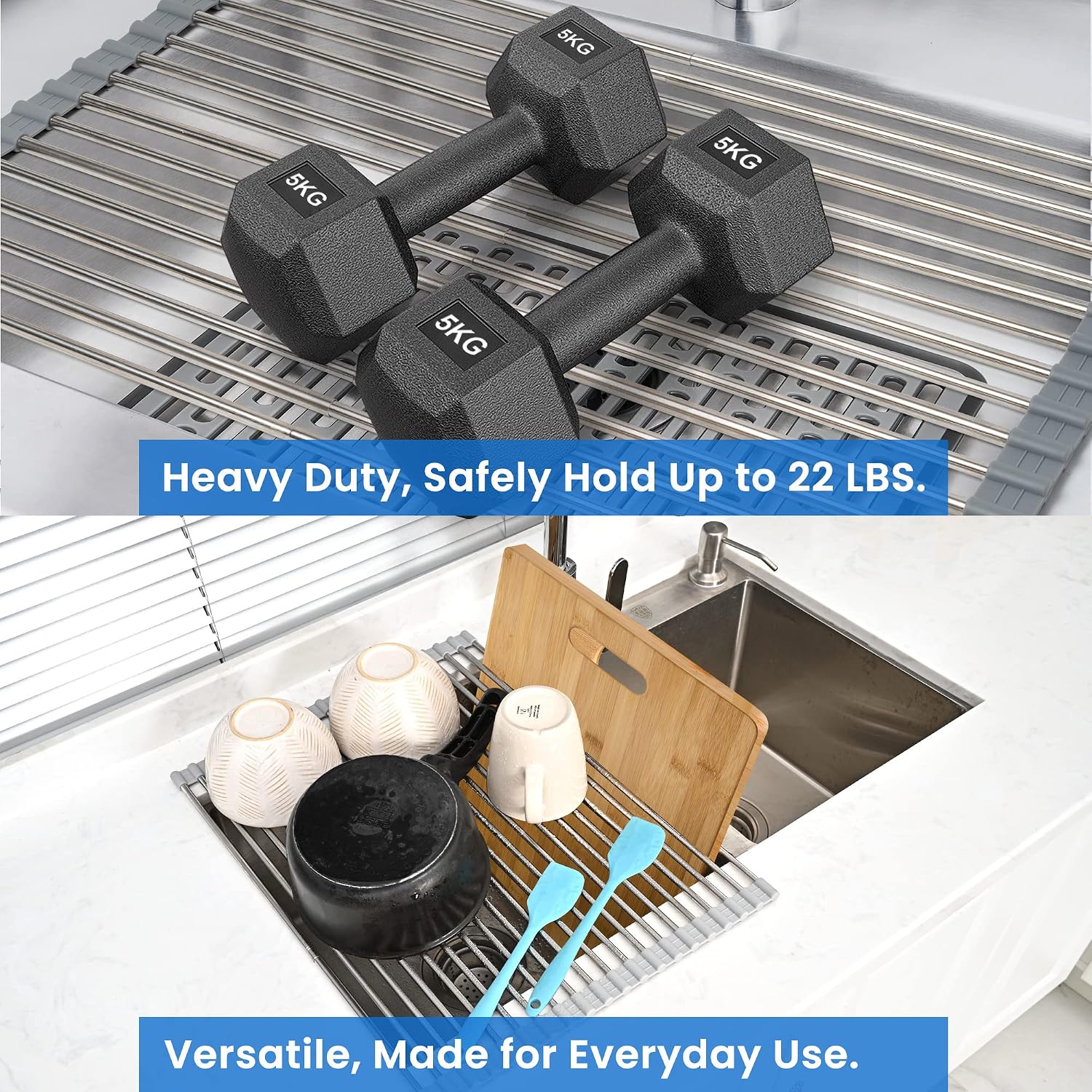 Roll Up Dish Drying Rack Over the Sink 12.5
